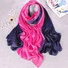 Sarongs Design marque de luxe solide soie été écharpe dégradé Dip dye femmes musulman Hijab châle Long doux enveloppement 230407