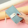 Card Holders Fashion Slim Women Wallet PU Leather Holder Short Purse ID Candy Color Bank Multi Slot