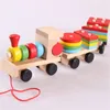 Diecast Model Baby Toys Toys Wood Train Set Set Geometric Blocks Sorting Board Montessori Kids Образовательная форма игрушек -цвет сочетая головоломка 230407