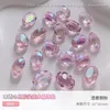 Décorations d'art d'ongle 10pcs net bijoux en cristal rouge grand 10x14mm fond pointu diamant super brillant lumière luxe ovale pile