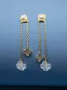 Dangle Earrings MIQIAO Long 925 Sterling Silver Gold-plated Inlaid Pearl White Crystal Carved Frosted Flower Female Natural Stone 2023