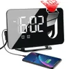 Novelty Lighting Timer Projection Alarm Clock Large Digital LED Display Alarm Clock Snooze FM Radio USB Rotatable Projector Bedroom Study Office vardagsrum