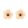 Pendientes de botón Precio a granel Estilo simple Flor de concha Perla simulada OL Para Mujeres Niñas Joyería de moda