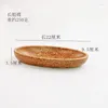 Decorative Figurines Old Coconut Wood Long Plate Big Bowl Whole Making Large Tray Creative Boat-shaped Wooden Dim Sum Tableware