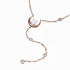 Hängen S925 Sterling Silver Moonstone Lariat Necklace - Enchant