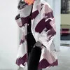 Mulheres Trench Coats Moda Inverno Manga Longa Cardigan Aberto Cor Contraste Casual Lã Casaco Temperamento Casaco Coreano Jaqueta