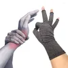 Gants de cyclisme pour écran tactile, mitaines antidérapantes en Silicone, Compression des mains avec pression chaude, mitaine demi-doigt