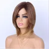 Wig Dark brown high temperature silk figure-eight fringe long straight hair wig headpiece fast shipping