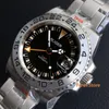 Zegarek czarny pomarańczowy tarcza gmt mingzhu automatyczne 40 mm mężczyzn zegarek szafirowe szklane światło świetliste bransoletka mechaniczna