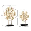 Decoratieve objecten Figurines Noordse huizen Decoratie Gold Decoratie Woonkamer Furniture Pure Iron Leaf Tabletop Sculpture Wedding Decoratie 230407