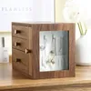 Casegrace Luxus große Holzkiste Organizer 4 Schublade Holz Ohrring Ring Halskette Uhr Schmuck Aufbewahrungskoffer Schatulle 230407