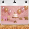 Feestdecoratie blush roze geboren baby één verjaardag achterdrop ballonnen cake smash interieur scene kinderen kunst po achtergrondstudio rekwisieten