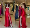 Sexy rotes Meerjungfrau-Abschlussballkleid in Übergröße, lang, für Damen, herzförmig, drapiert, bodenlang, hoher Seitenschlitz, für formelle Anlässe, Festzugskleid, Abend, Party, Geburtstag