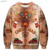 Pulls pour femmes Pull de Noël moche Femmes / Hommes Poitrine Cheveux Drôle Lâche Pull 3D Kaii Dessin Animé Cosplay Hiver Tops Vêtements moletomL231107