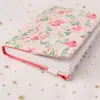 Anteckningar A5/A6 Pink Floral Fabric Journal Notebook Cover Kinbor Refill Book Protective Case Justerbara söta planerare Agenda Grid Notepadnote