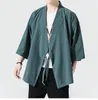 Men's Jackets 2023 Men Chinese Style Oversize Vintage Mens Open Stitch Kimono Jacket Clothes Male Autumn Black Coat