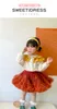 Skirts Baby Girls Tutu Skirt Fluffy Children Ballet Solid Orange Bow Kids Pettiskirt Princess Tulle Party Dance Born