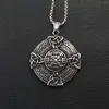 Pendant Necklaces 10pcs Viking Compass Chain Necklace Amulet Steel Jewelry Norse Mythology