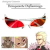 Designer Women Solglasögon Högkvalitativ mode Donquixote DoFlamingo Cosplay Glasses Anime Halloween PVC Solglasögon Män solglasögon 744