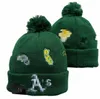 Athletics Beanies Oakland Bobble Hats Baseball Ball Caps 2023-24 Fashion Designer Bucket Hat Chunky Knit Faux Pom Beanie Christmas Sport Knit hat a4