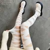 5 PC Sexy Socks Sexy Women Goth Rocker Cross Bandage Straps Lady Stocking Tights Jk Silk Black Tights Cosplay Bandage Stockings Loli Stockings Z0407