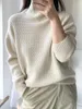 Frauenpullover Frauen Rollkragen Kaschmirpullover Herbst Winter Sloid Farbe Strickpullover Weibliche Casual Jacquard Rollkragenpullover 2023