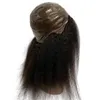 22 tum europeiskt jungfruligt mänskligt hår naturlig färg kinky rak medicinsk hud pu peruker för svart kvinna