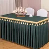 Saia de mesa retangular para chá de bebê, festa, banquete de casamento, toalha de mesa decorada, cor sólida, talheres c