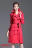 Classlc England Style Women Middle Trench Coat Trench Coat عالية الجودة تصميم العلامة التجارية مزدوجة الصدر حجم خندق الأزياء S-XXL