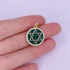 Pendant Necklaces Luxury Peacock Stone Round Jewelry Accessories Star Curved Moon Circle Cross Gold-Plated Necklace Pendants Gift