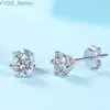 Stud Neetim D Color 0,5 ct kolczyki stadnin moissanite dla kobiet w uszach 925 srebrne białe złote biżuteria Test diamentowy YQ231107