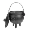 Bordmattor Witch's Cauldron Vintage Candy Pot Figur som erbjuder prydnadsstatuett religion järn liten offermetall