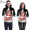 Moletons masculinos Moletons Papai Noel Imprimir Hoodies Dog Elk Moletom de Natal 3D Capa Completa Impressão Pulôver Casal Capuz Oversized Streetwear com BolsoL231107