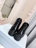 2023 Lederen laarzen Heel Boots Motorcycle Boot Designer Women's Autumn Winter Brand Fashion Chunky Black Cool Size 35-41