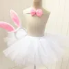 Clothing Sets 2023 Kids Girls Easter Costume Set White Tutu Skirt Ears Headband Plush Tail Bow Tie Halloween Party Supplies