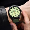 Wristwatches 2023 XI Watch Men Green Canvas Sports Watches Fashion Casual Auto Date Quartz Relogio Masculino Reloj Hombre