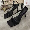 Sandals Eilyken Gladiator High Heel Fall Street Look Females Square Head Open Toe Clip On Strappy Shoes 230407