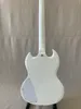 Anpassad tre pickups elektrisk gitarr med guldhårdvara tremolo -system Beige Pure White
