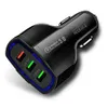 Universal 3 USB -portar 3.1A Bil Charger Vehicle USB Car Chargers Power Adapters för iPhone 13 14 15 Pro Samsung Galaxy S22 S23 Obs 20 HTC LG Android Phone PC