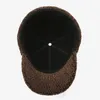 Kapity kulowe zimowa męska czapka ciepłe miękkie baseball zagęszczone nauszniki kapelusz pu faux skórzana starsze czapki rowerowe