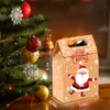 Décorations de noël boîtes de friandises en papier Kraft, sacs cadeaux de bonbons pour fournitures de fête, livraison directe Ot46Y