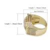 Herren Schmuck Pentagramm Ring Messing Gold Silber Iced Out Mikro Gepflasterte Zirkon Fingerringe 7-11