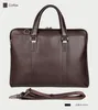 Bortkörningar Luxury äkta läderportfölj Men Business Bag 15 6 "Laptop 14 Manlig Office Document File Case Shoulder 230407