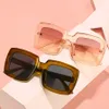 Sunglasses Fashion Square Women Sunglasses Vintage Oversized Frame Retro Champagne Leopard Eyewear Men Shades UV400 Sun Glasses Wholesale P230406