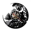 Wanduhren Vintage Uhr Quäker Exotisch Natur Kunst Sittich Schallplatte Amazonen Tropenvogel Papagei Dekorativ