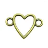 Charms 40pcs Heart Link Connector 16x24mm Antique Bronze Silver Color Pendants Making DIY Handmade Jewelry