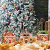 Noel dekorasyonları 3D Gingerbread House Cardboard Treat Boxes Xmas Party Favor Hediye Şeker Gazetesi Çerez Atıştırmalık Gabl OTECJ