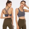 Yoga Lu Fashion Designer LL Yoga kläder Energy Women Sports Underwear Cross Bra Sexig Silicone Cotton Pad05