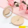 Bois petit miroir rond Portable miroir de poche en bois Mini miroir de maquillage mariage faveur cadeau personnalisé DD 2022