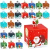 Décorations de Noël Kraft Goody Coffrets cadeaux 24 Papier de fête de Noël Traiter des bonbons avec un arc pour la livraison directe de faveur Otjyl